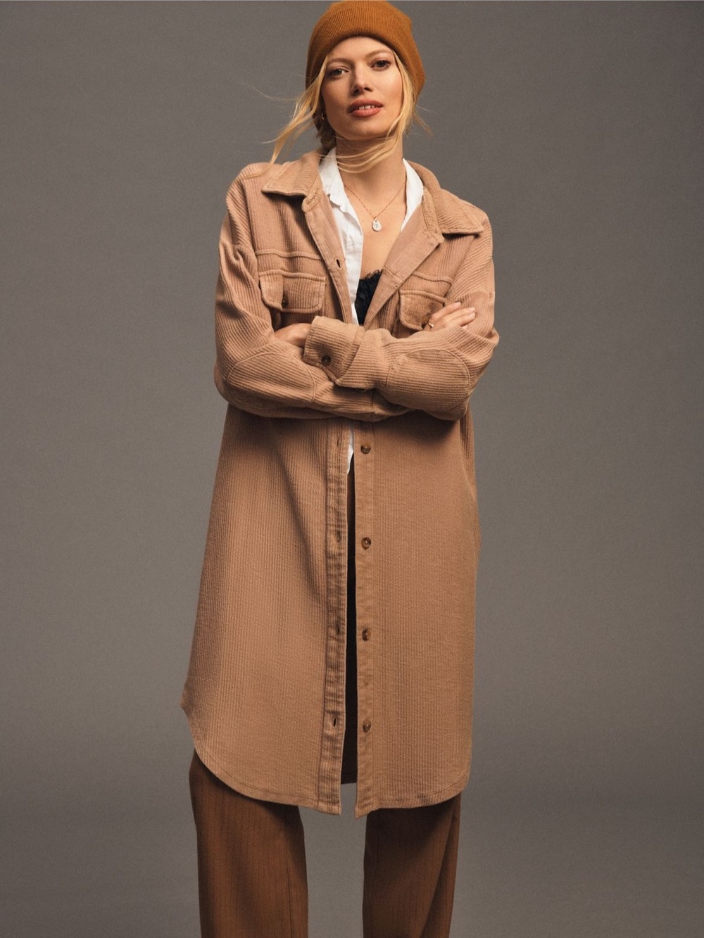 BOGO! Anthropologie Pilcro Duster Shacket Tan Size Medium